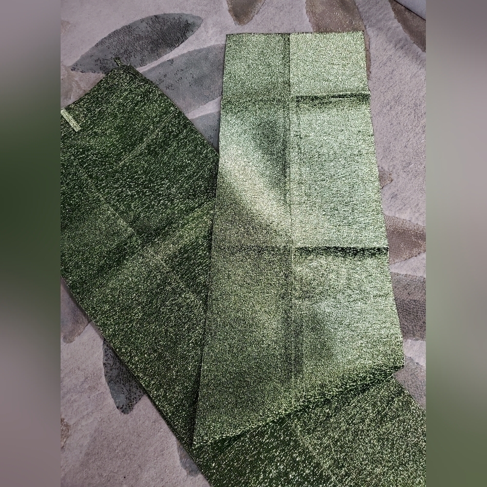 DSQUARED GREEN SILK METALLIC LONG PANTS - Picture 8 of 14